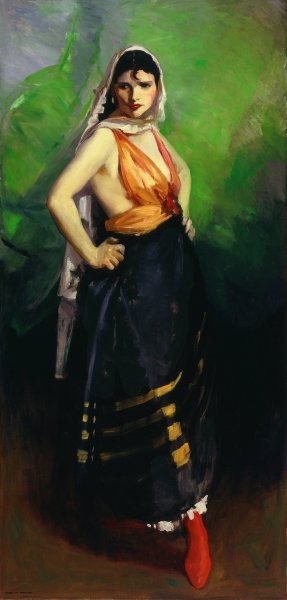 Betalo Rubino, Dramatic Dancer  by Robert Henri - Hand-Painted Oil Painting Reproduction