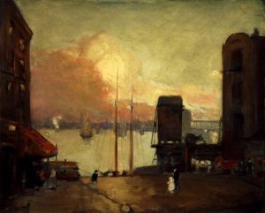 Cumulus Clouds, East River by Robert Henri Oil Painting