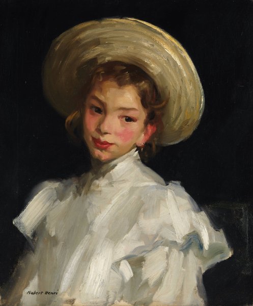 Dutch girl in white  by Robert Henri - Hand-Painted Oil Painting Reproduction