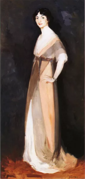 Girl in Rose and Gray: Miss Carmel White painting by Robert Henri