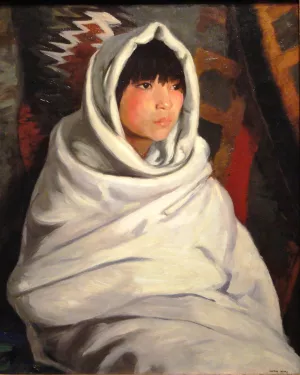 Indian Girl in White Blanket painting by Robert Henri