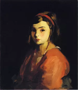 Little Girl in Red also known as Agnes in Red by Robert Henri - Oil Painting Reproduction