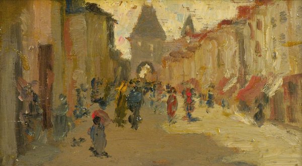 Moret Street by Robert Henri - Hand-Painted Oil Painting Reproduction