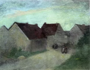 Old Houses in Normandie by Robert Henri - Oil Painting Reproduction