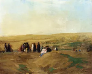 Procession in Spain also known as Spanish Landscape with Figures by Robert Henri - Oil Painting Reproduction