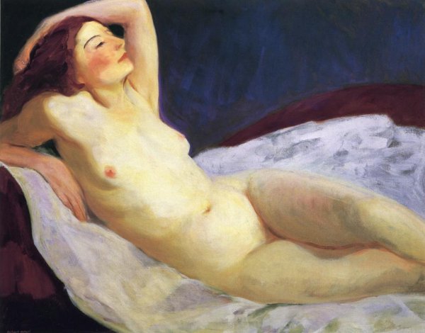 Main Product Photo of Reclining Nude Barbara Brown Painting by Robert Henri