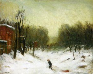 Seventh Avenue in the Snow Oil painting by Robert Henri