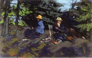 Sketchers in the Woods Oil painting by Robert Henri