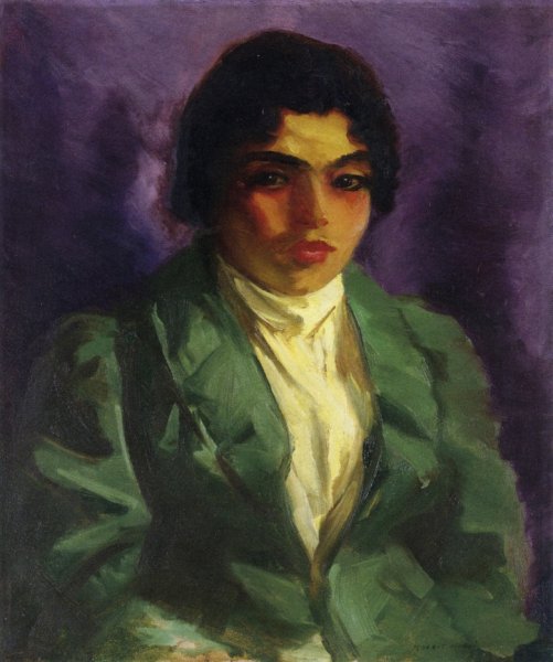 Main Product Photo of The Green Coat Painting by Robert Henri