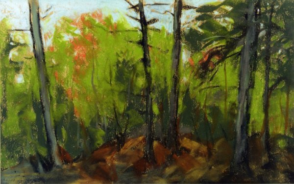 Woodland Scene, Monhegan, Maine by Robert Henri - Hand-Painted Oil Painting Reproduction
