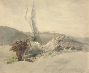 The Fallen Tree by Robert Hills Oil Painting