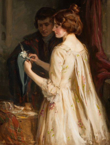 The White Cockade by Robert Hope - Hand-Painted Oil Painting Reproduction