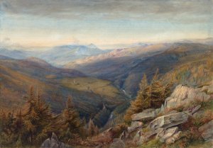 Mountain View by Robert J. Pattison Oil Painting