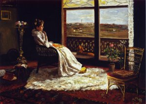 Mrs. E. B. Chandler in Her Room Oil painting by Robert Jenkins Onderdonk