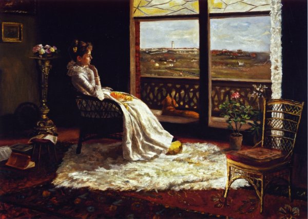 Mrs. E. B. Chandler in Her Room by Robert Jenkins Onderdonk - Hand-Painted Oil Painting Reproduction
