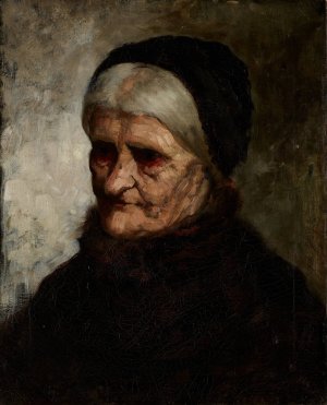 Head of an Old Woman by Robert Koehler Oil Painting