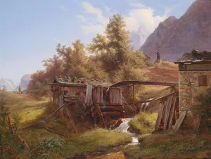 Alte Muhle im Thale bei Berchtesgaden by Robert Kummer Oil Painting