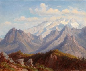 Blick vom Schafberg auf den Dachstein by Robert Kummer Oil Painting