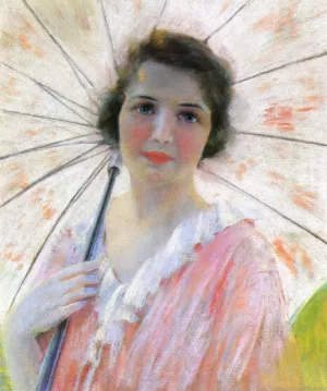 Lady with a Parasol by Robert Lewis Reid - Oil Painting Reproduction