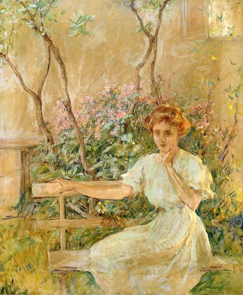 Main Product Photo of The Garden Seat Painting by Robert Lewis Reid