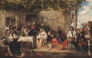 A Venetian fiesta by Robert Mcinnes Oil Painting