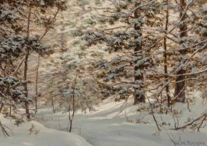 Winter Pine by Robert Melvin Decker Oil Painting