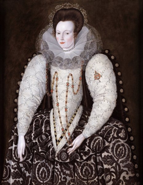 Frances, Lady Reynell, of West Ogwell, Devon  by Robert Peake The Elder - Hand-Painted Oil Painting Reproduction