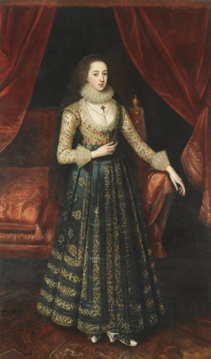 Portrait of a Lady by Robert Peake The Elder Oil Painting