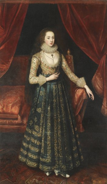 Portrait of a Lady  by Robert Peake The Elder - Hand-Painted Oil Painting Reproduction