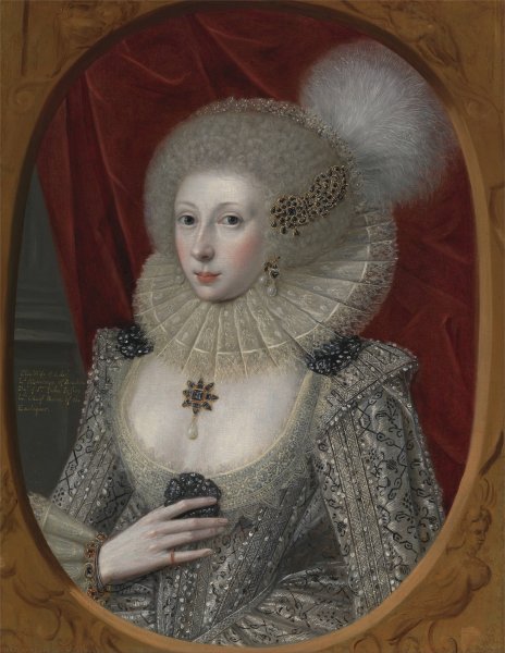 Portrait of a Woman, Possibly Frances Cotton, Lady Montagu, of Boughton Castle, Northamptonshire  by Robert Peake The Elder - Hand-Painted Oil Painting Reproduction