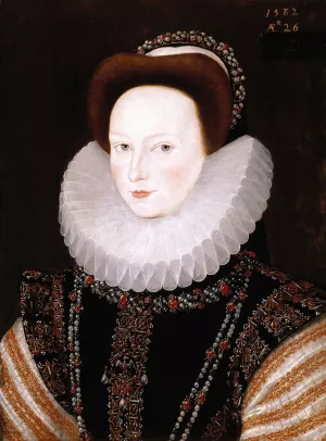 Portrait of Anne Knollys by Robert Peake The Elder Oil Painting