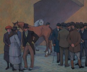 A Morning at Tattersall's by Robert Polhill Bevan Oil Painting