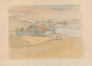 A Village in the Sussex Downs Oil painting by Robert Polhill Bevan