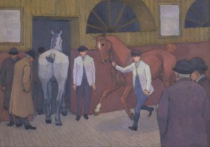 The Horse Mart Oil painting by Robert Polhill Bevan