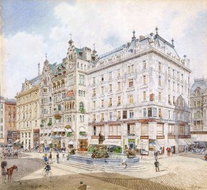 Donnerbrunnen am Neuen Markt by Robert Raschka Oil Painting
