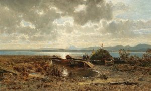 Abend am Chiemsee by Robert Russ Oil Painting