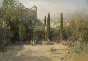 Gartenpartie aus dem Etschtal Oil painting by Robert Russ