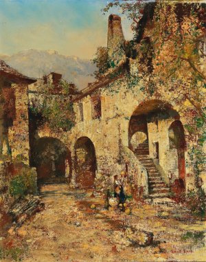 Hof in Weissenkirchen by Robert Russ Oil Painting