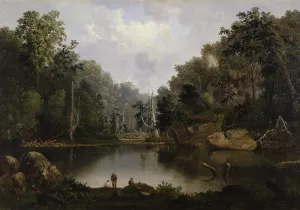 Blue Hole, Flood Waters, Little Miami River by Robert S. Duncanson Oil Painting