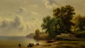 Landscape with Campsite by Robert S. Duncanson Oil Painting