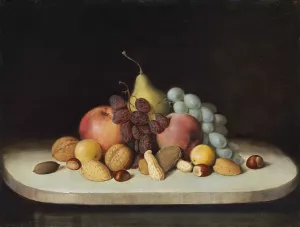 Still Life with Fruit and Nuts by Robert S. Duncanson Oil Painting