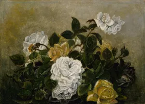 Still Life with Roses by Robert S. Duncanson Oil Painting