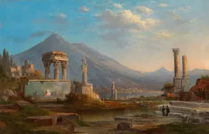 Vesuvius and Pompeii by Robert S. Duncanson Oil Painting