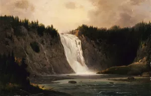 Waterfall on Mont-Morency by Robert S. Duncanson Oil Painting