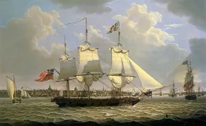 A Mail Packet with Other Shipping off Liverpool by Robert Salmon - Oil Painting Reproduction