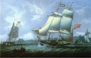 British Schooners by Robert Salmon Oil Painting