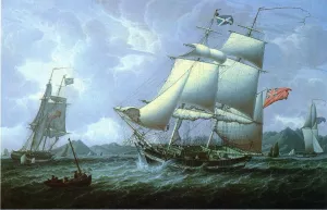 British Schooners painting by Robert Salmon