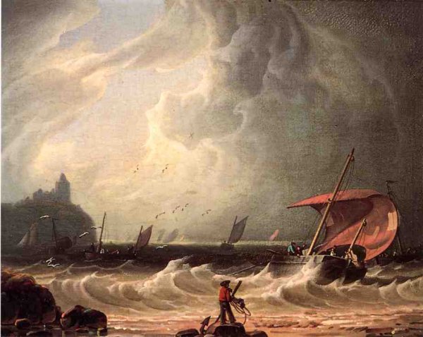Main Product Photo of Cunard Lighthouse Painting by Robert Salmon