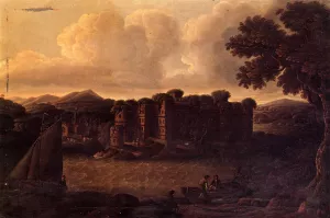 Dansboro Castle, Northumberland by Robert Salmon Oil Painting