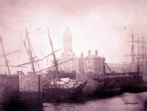 Georges Dock painting by Robert Salmon